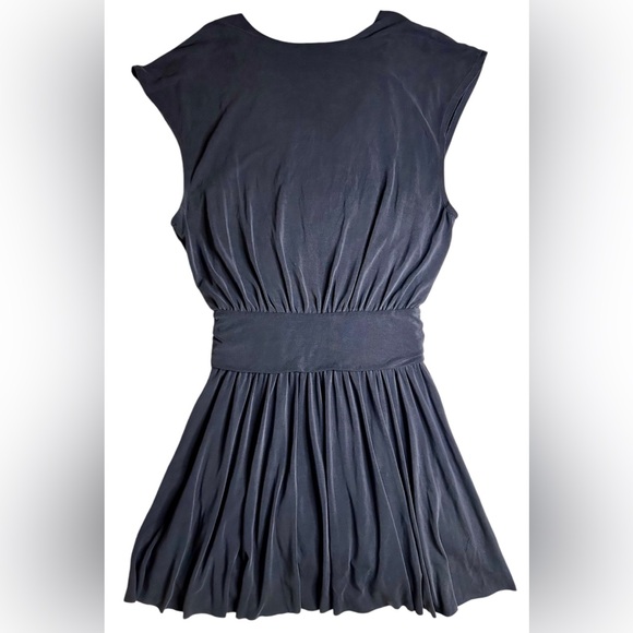 FREE PEOPLE Cupro Criss Cross Cap Sleeve Minidress/Tunic In Black Sz S/M ✨EUC✨ - Picture 2 of 8